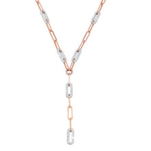 Chain Reaction Diamond Link Lariat Necklace