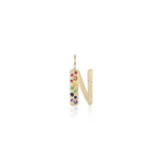 Puffy Gemstone Letter Charm