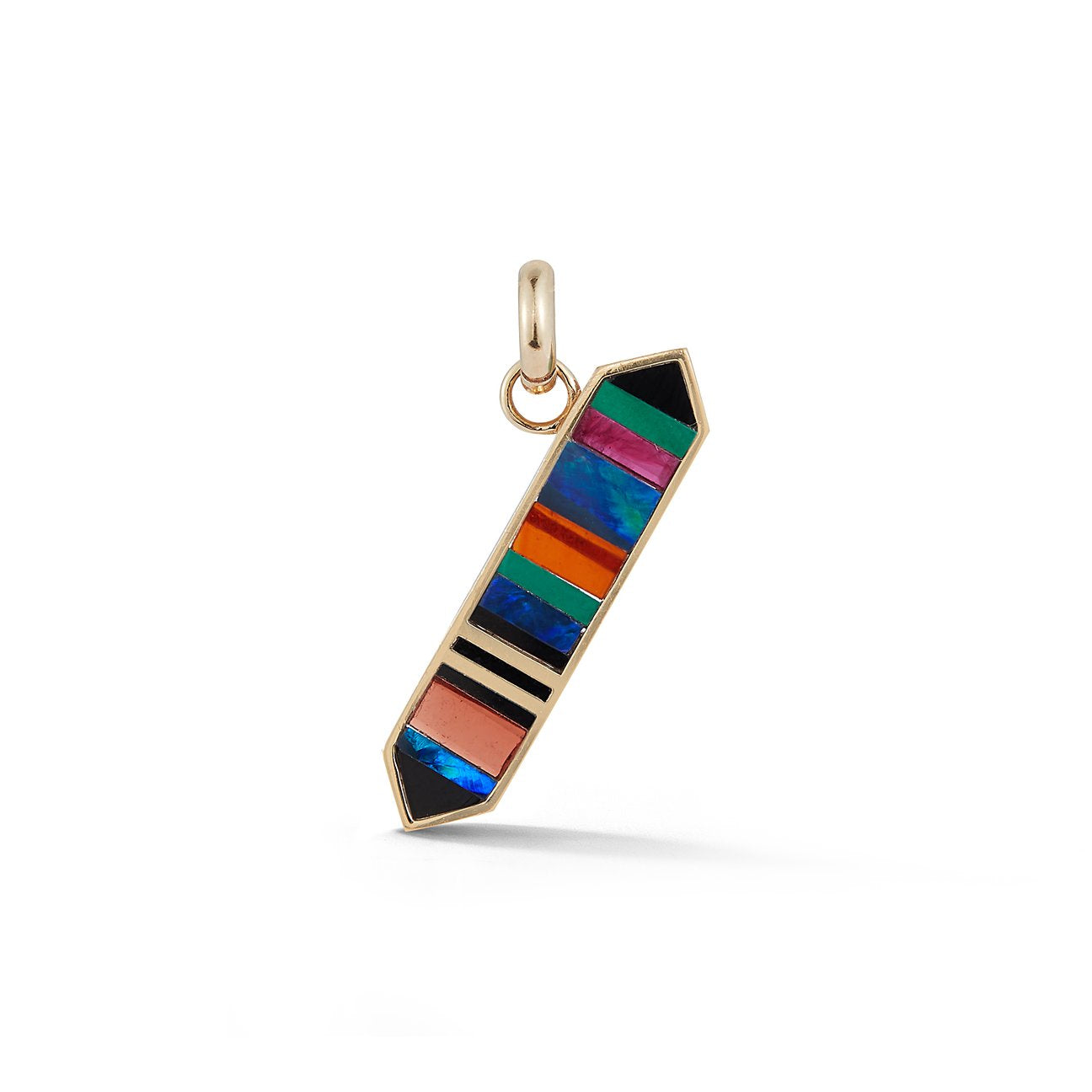 Carved Stone Military Ribbon Plaque Pendant