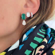 One of a Kind Emerald & Diamond Drop Earrings