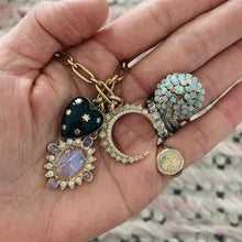 Semi Precious Stone Anna Heart with 14k Stars Pendant Charm