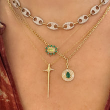 She's a Gem Pear Shape Emerald & Diamond Drop Necklace