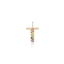 Puffy Gemstone Letter Charm