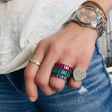 Sapphire Vertical Baguette Eternity Band Ring