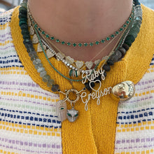 Skinny Three Prong Emerald Tennis Necklace