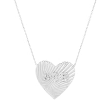 The Love Large Fluted Heart Pendant Necklace