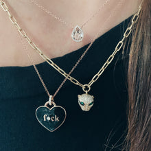 Diamond and Emerald Panther Charm & Chain Necklace