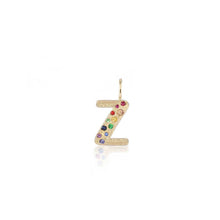 Puffy Gemstone Letter Charm
