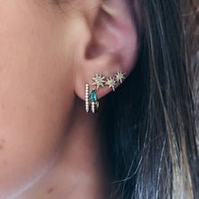 Janet Diamond & Semi Precious Pear Shaped Illusion Double Pierce Stud