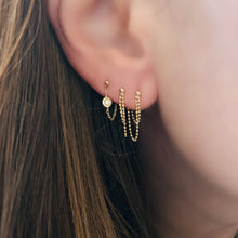 Diamond Bezel Chain Front to Back Wrap Stud Earrings