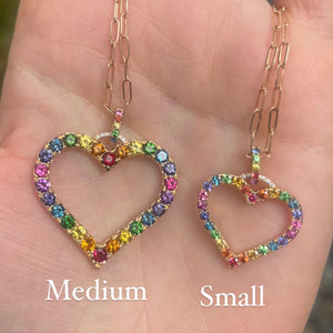 Small Rainbow Heart Necklace