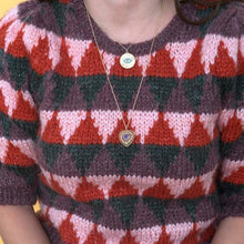 The Ashleigh Bergman Collective x My Story by Jackie Cohen Fluted Turquoise & Pink Tourmaline Evil Eye Coin Pendant