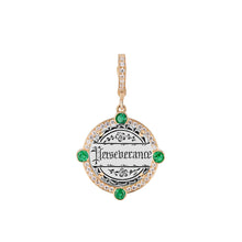 Semiprecious Bezel & Diamond Frame Antique Love Token Charm