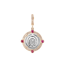 Semiprecious Bezel & Diamond Frame Antique Love Token Charm