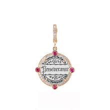 Semiprecious Bezel & Diamond Frame Antique Love Token Charm