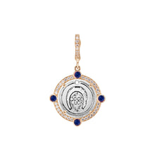 Semiprecious Bezel & Diamond Frame Antique Love Token Charm