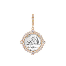 Full Diamond Bezel Frame Antique Love Token Charm