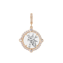 Full Diamond Bezel Frame Antique Love Token Charm