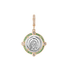 Diamond Bezel & Semiprecious Frame Antique Love Token Charm