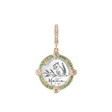 Diamond Bezel & Semiprecious Frame Antique Love Token Charm