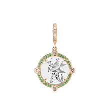 Diamond Bezel & Semiprecious Frame Antique Love Token Charm