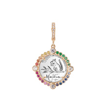 Diamond Bezel & Rainbow Frame Antique Love Token Charm