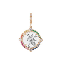 Diamond Bezel & Rainbow Frame Antique Love Token Charm