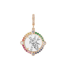 Diamond Bezel & Rainbow Frame Antique Love Token Charm