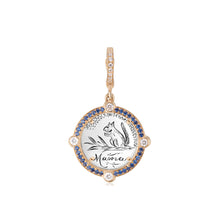 Diamond Bezel & Semiprecious Frame Antique Love Token Charm