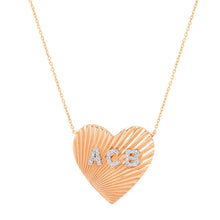 The Love Large Fluted Heart Pendant Necklace