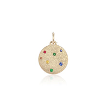 Andrea Gold Medallion with Rainbow Sapphires or Diamonds