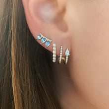 Janet Diamond & Semi Precious Pear Shaped Illusion Double Pierce Stud