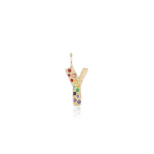 Puffy Gemstone Letter Charm