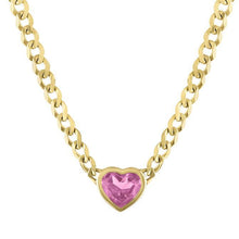 The Cooper Faceted Heart on Cuban Link Chain Necklace