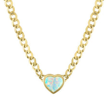 The Cooper Faceted Heart on Cuban Link Chain Necklace