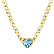 The Cooper Faceted Heart on Cuban Link Chain Necklace