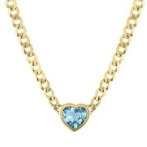 The Cooper Faceted Heart on Cuban Link Chain Necklace
