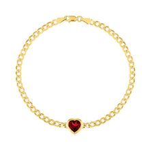The Cooper Faceted Heart on Cuban Link Chain Bracelet