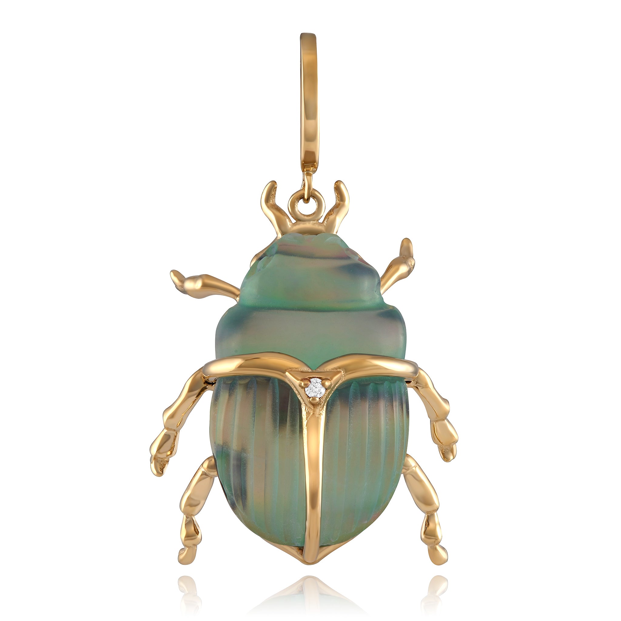 Luminescent Scarab Beetle Charm