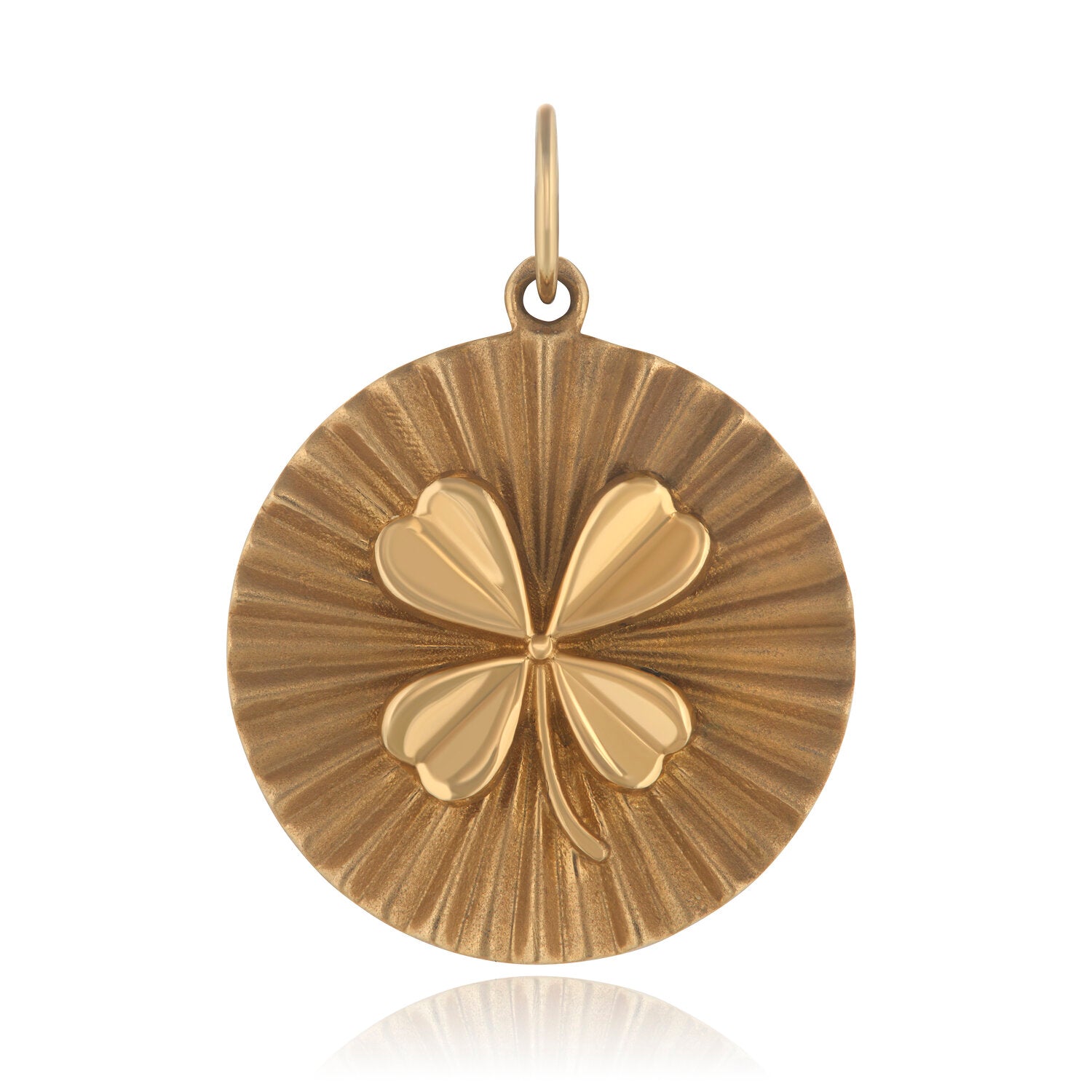 Clover Beam Good Luck Medallion Charm Pendant