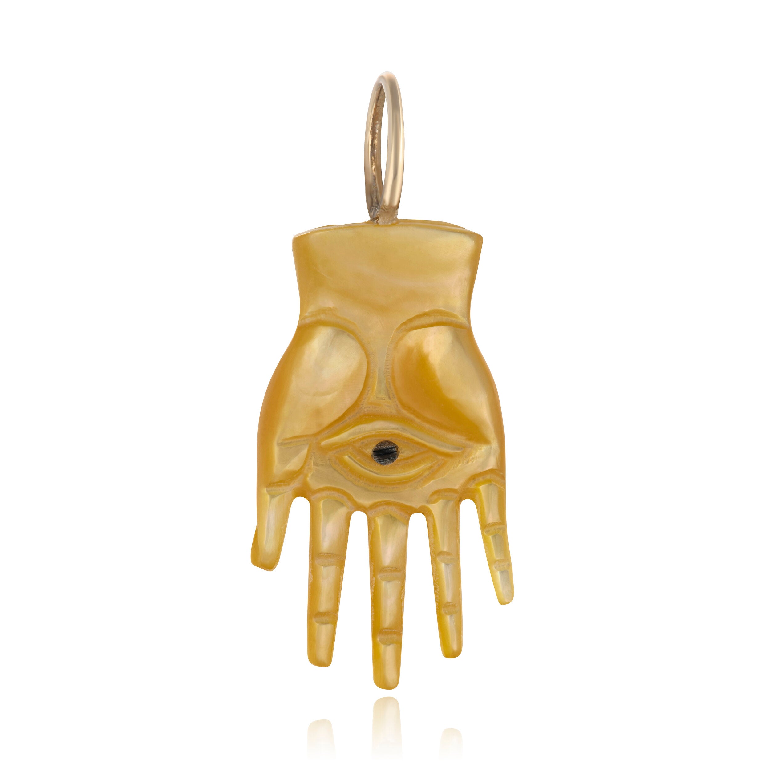 Mother of Pearl Hand Carved Hamsa Charm