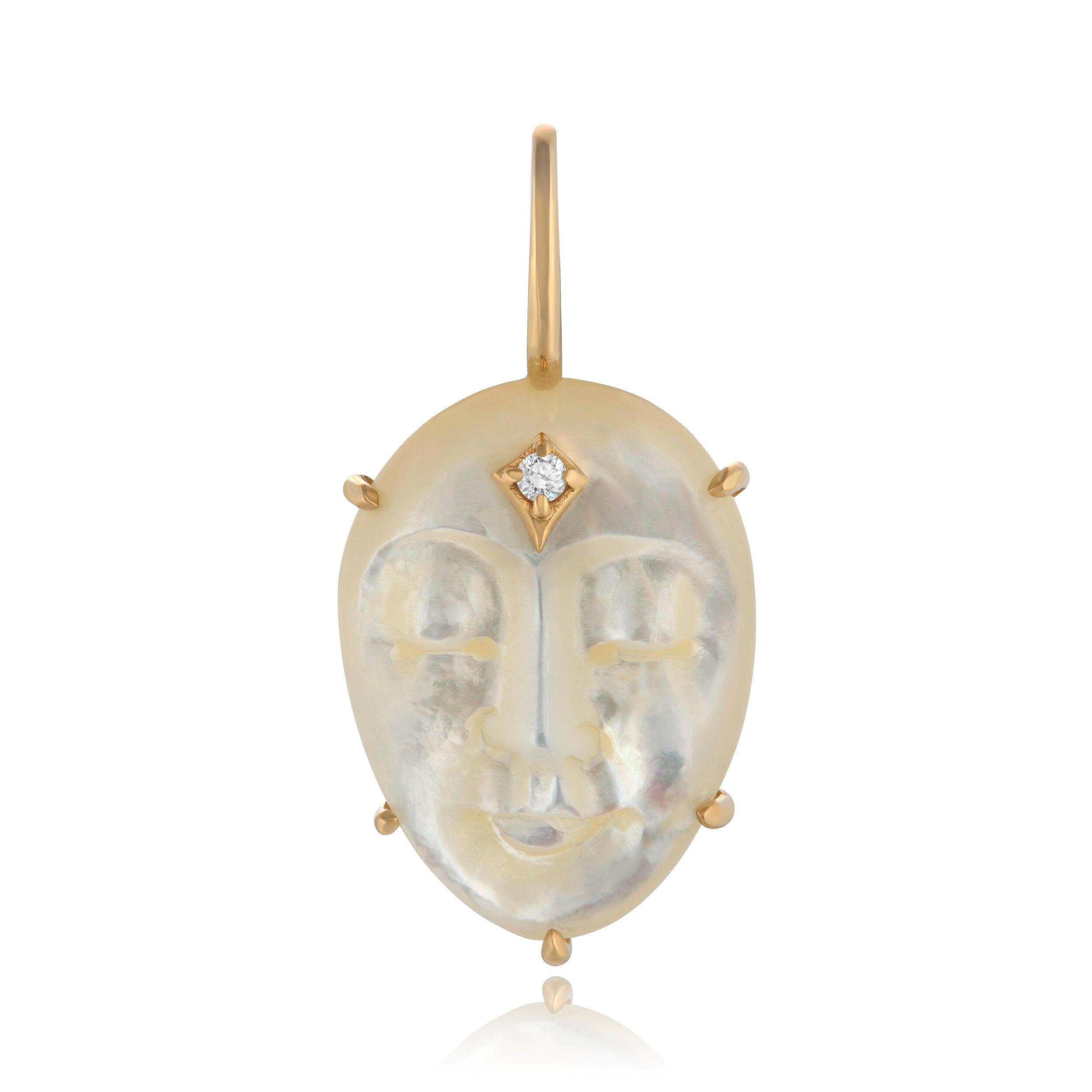 Mother of Pearl Third Eye Goddess Charm