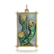 Hand Carved Three of Cups Tarot Card Tablet Charm