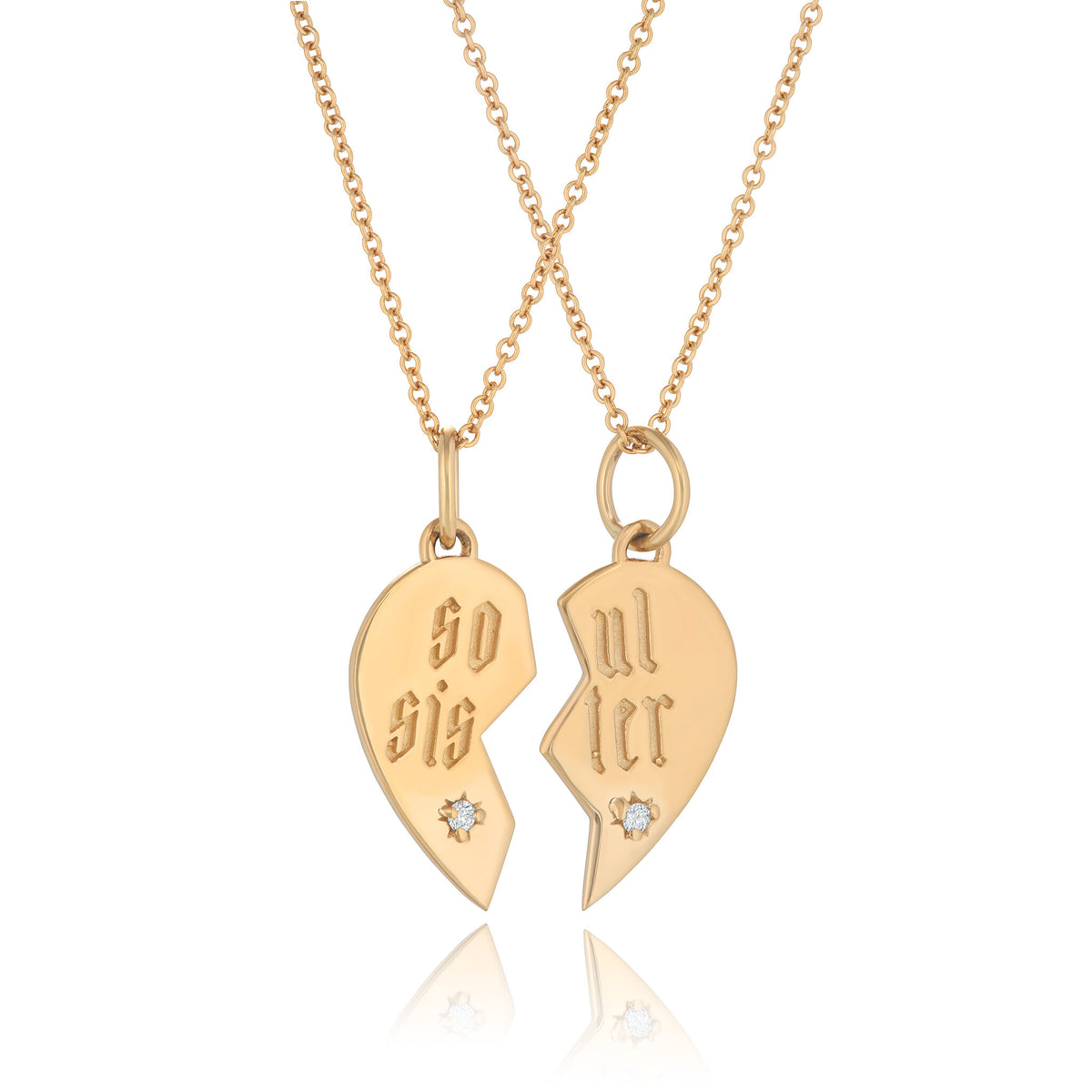 Solid gold deals best friend necklaces