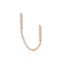 Diamond Double Huggie Chain Earring