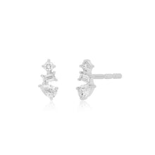 Multi Faceted Diamond Stud Earrings