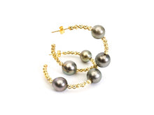 Tahitian pearl hoops