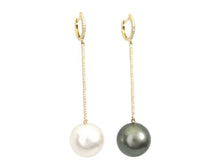 Mismatch Pearl Drop Diamond Earrings