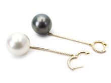 Mismatch Pearl Drop Diamond Earrings