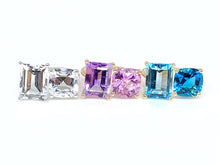 Bold 2-Stone Ring with White Topaz Cushion & Baguette